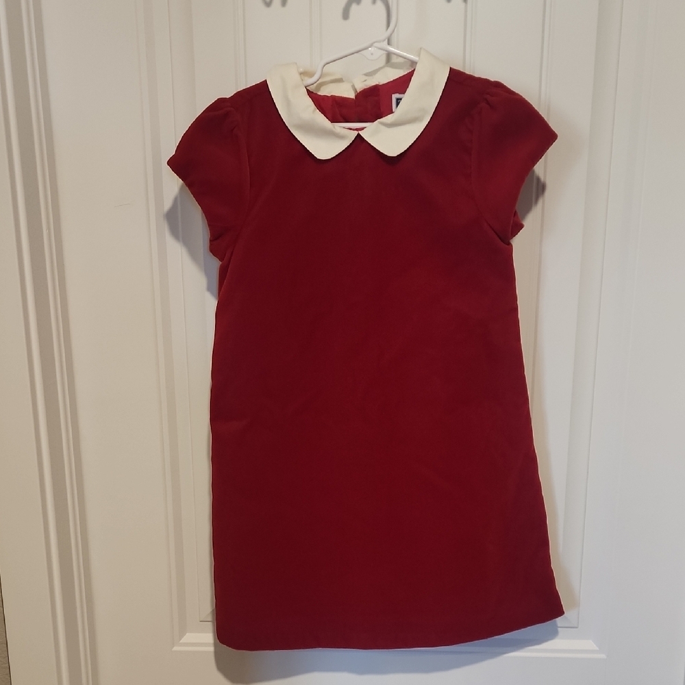 Classic Red Kids Dress with White Collar